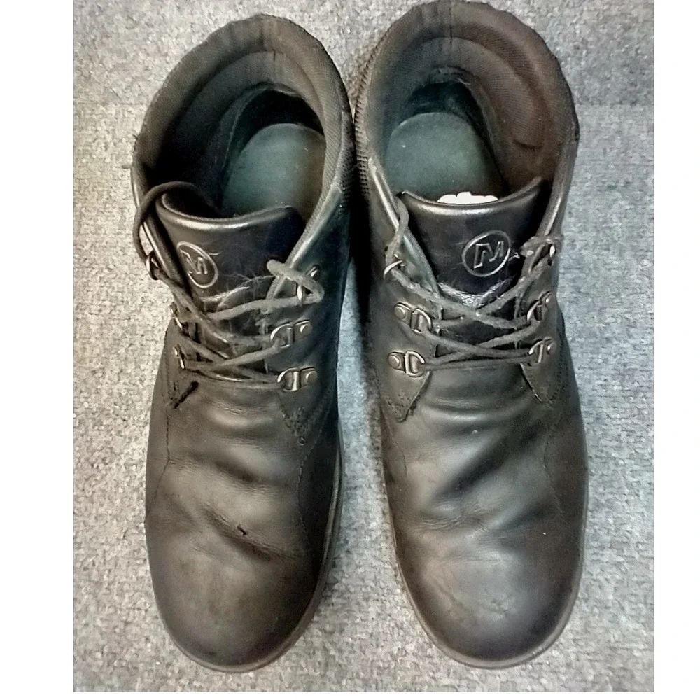 Merrell Epiction Mid Black Waterproof Hiking Boots‎ Leather Mens 13 J23681